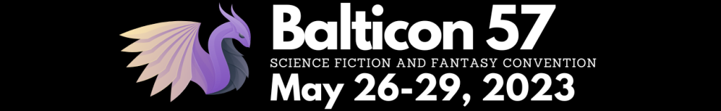 Balticon 57; Bookwyrm logo; science fiction and fantasy convention, May 26-29, 2023
